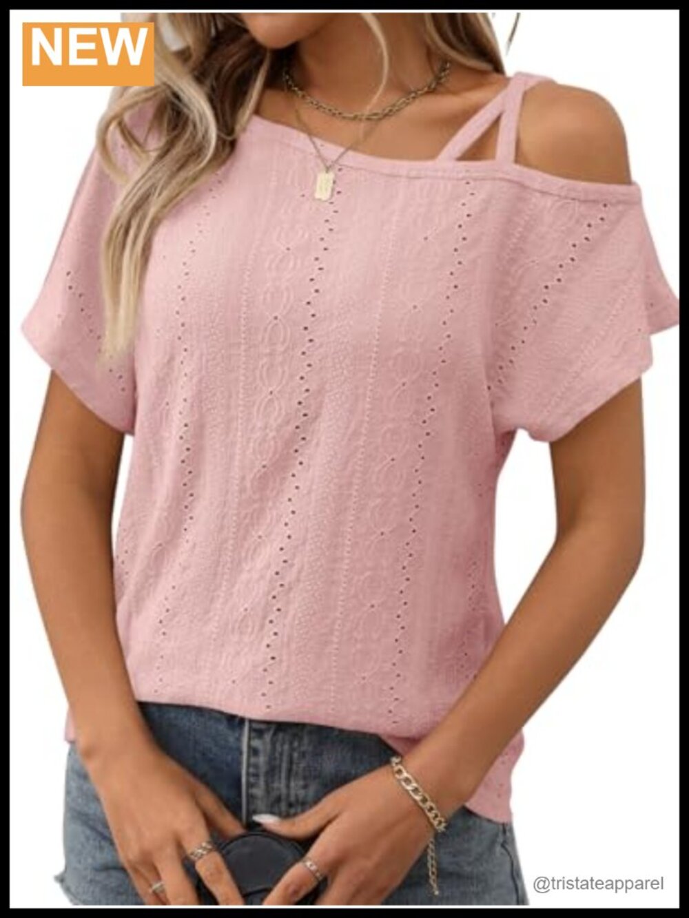 Off-Shoulder Eyelet Peplum Blouse Summer Dressy Casual Workout Top